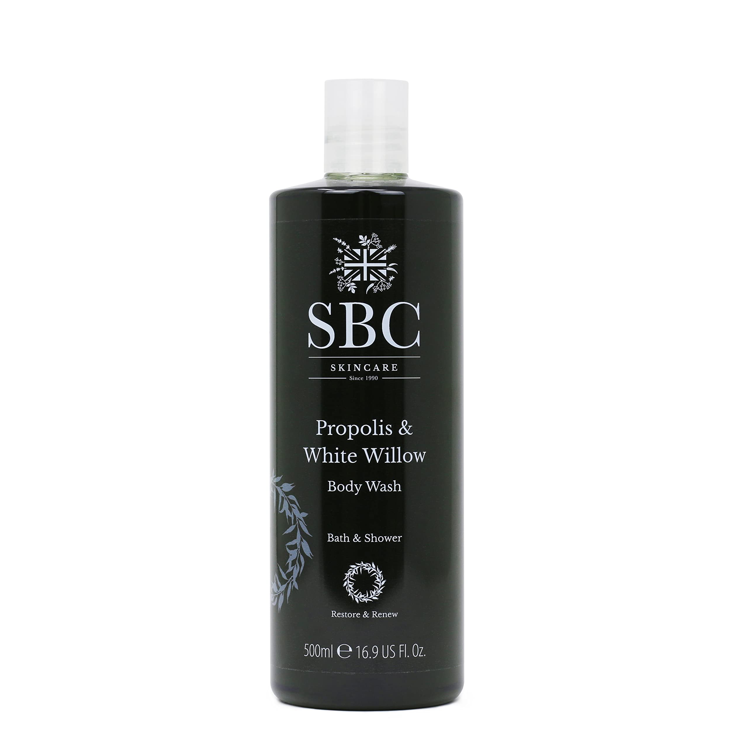 **SBC Skincare Propolis & White Willow Body Wash - Breakout-Prone Skin Solution, Soothes & Clears Pores, Improves Skin Texture (500ml) | Shower Gel & Bubble Bath for Acne-Prone & Sensitive Skin**    *(Use for daily cleansing, post-workout refreshment, or relaxing bubble baths to promote healthy, glowing skin.)*