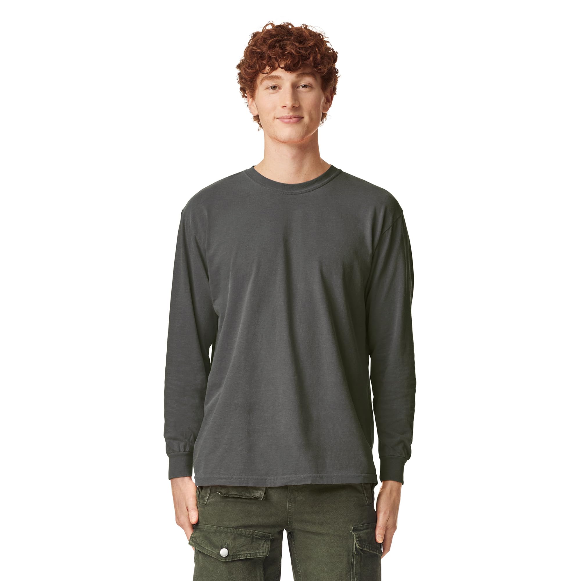 Comfort Colors G6014 Men's Long Sleeve T-Shirt - Soft Cotton Crewneck Casual Top for Everyday Wear, Work & Outdoor Activities