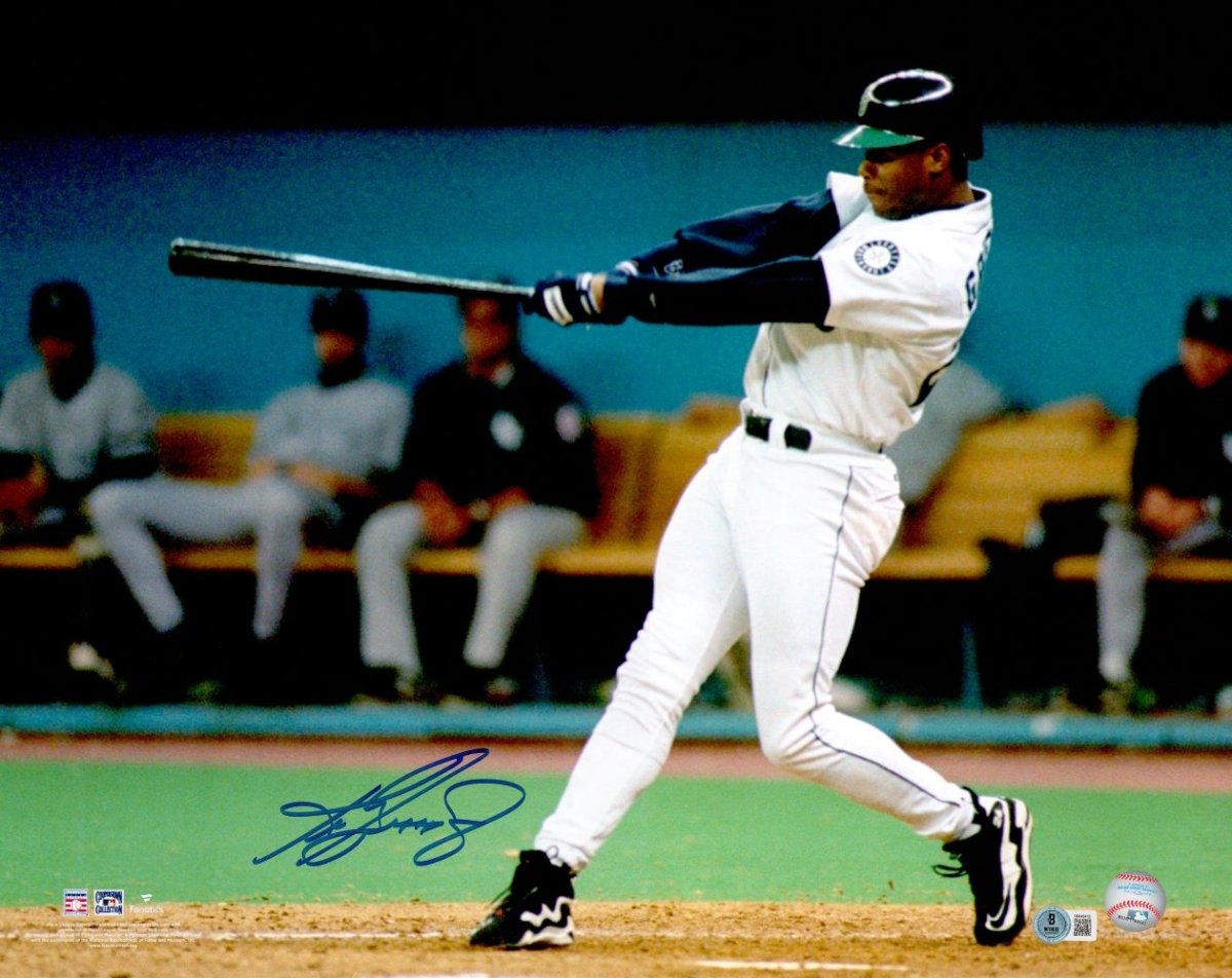 Ken Griffey Jr Autographed 16x20 Seattle Mariners Baseball Photo - BAS ITP Certified - Perfect for Sports Memorabilia Collections & Man Cave Decor