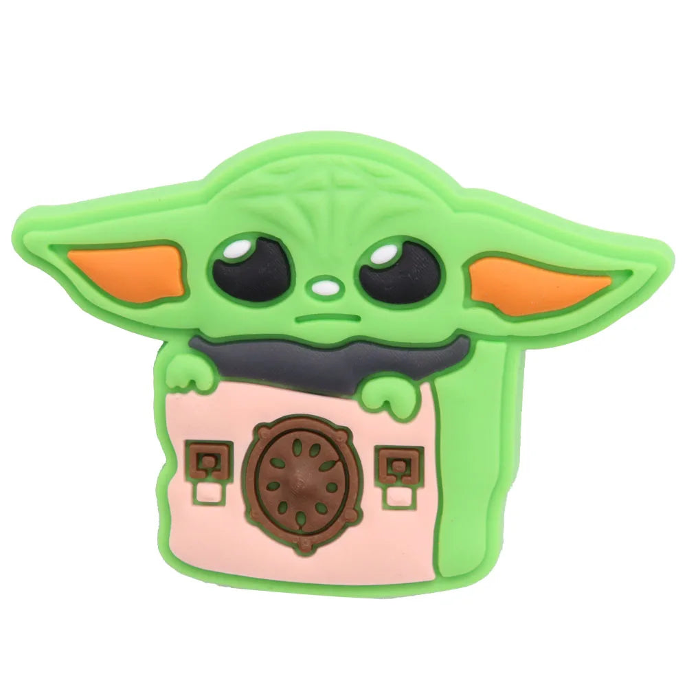 22Pcs Baby Yoda Shoe Charms - Cute Green Alien PVC Sandal Accessories for Boys & Girls - Perfect for Garden Parties, Cosplay & Gifts