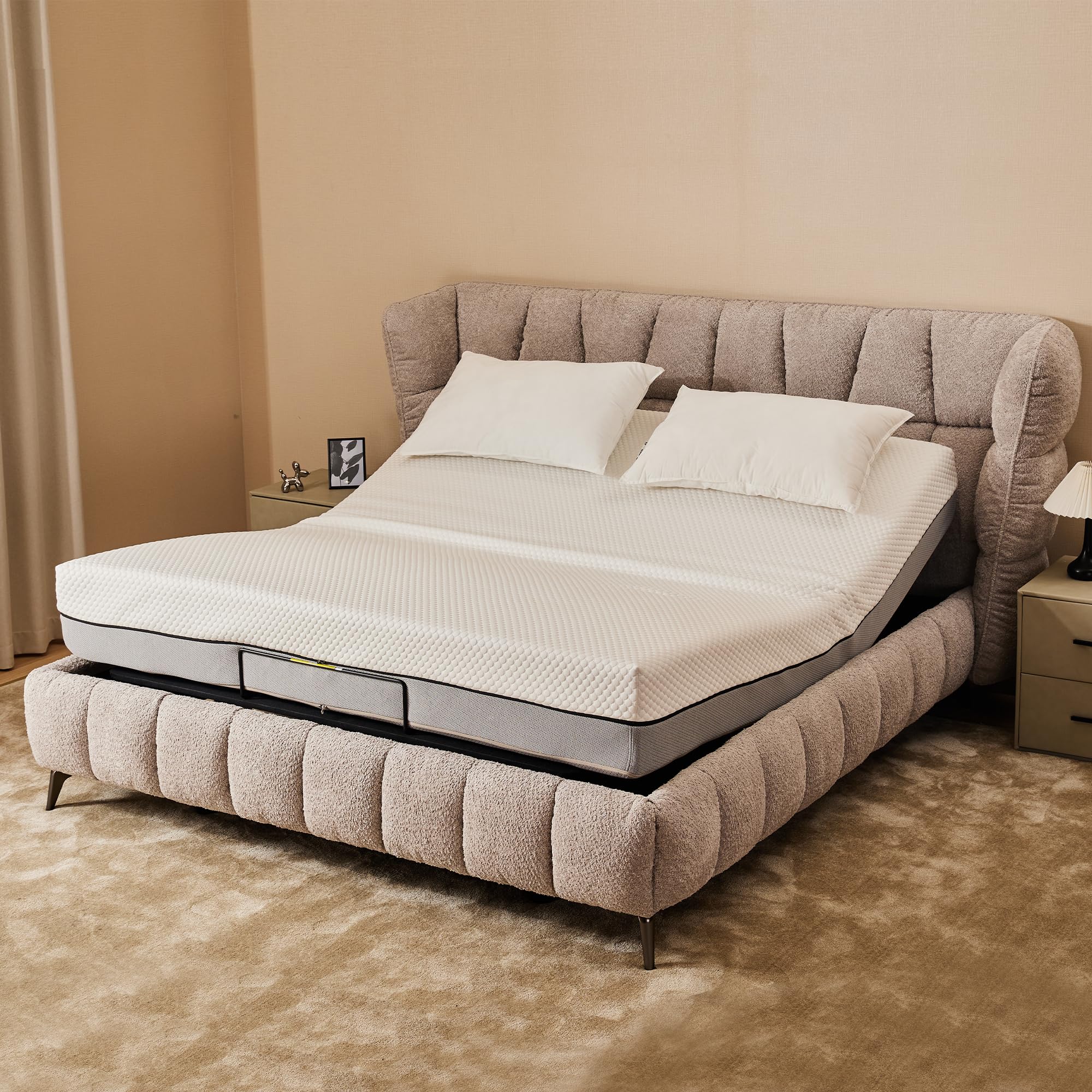 Queen Size Adjustable Bed Frame with Wireless Remote - Zero Gravity, Head & Foot Incline, Quiet Motor - Black | Perfect for Back Pain Relief & Home Theater Comfort