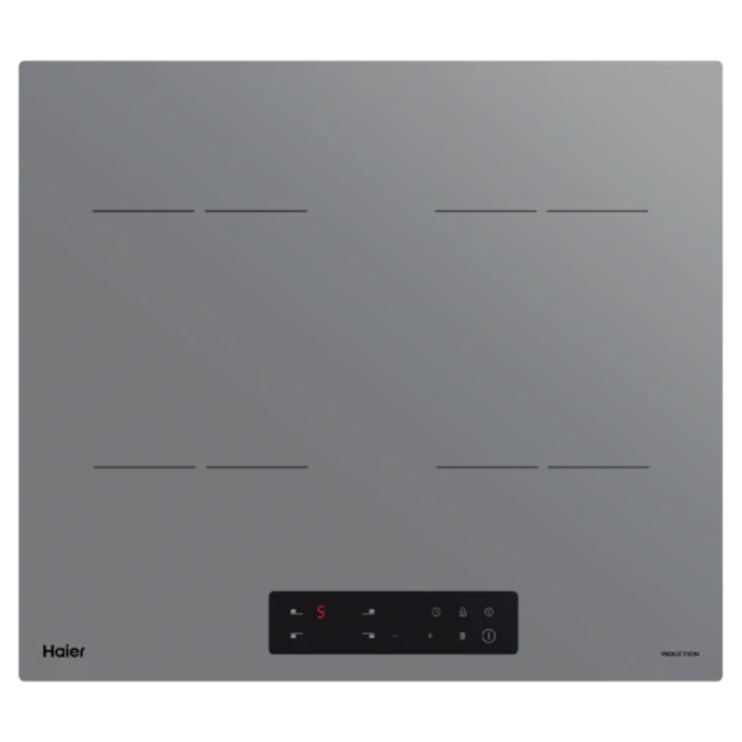 Haier 60cm Induction Cooktop with 4 Cooking Zones - Energy Efficient, Fast Heating, Grey (HCI604TG3) - Perfect for Home Kitchens, Restaurants & Outdoor Cooking