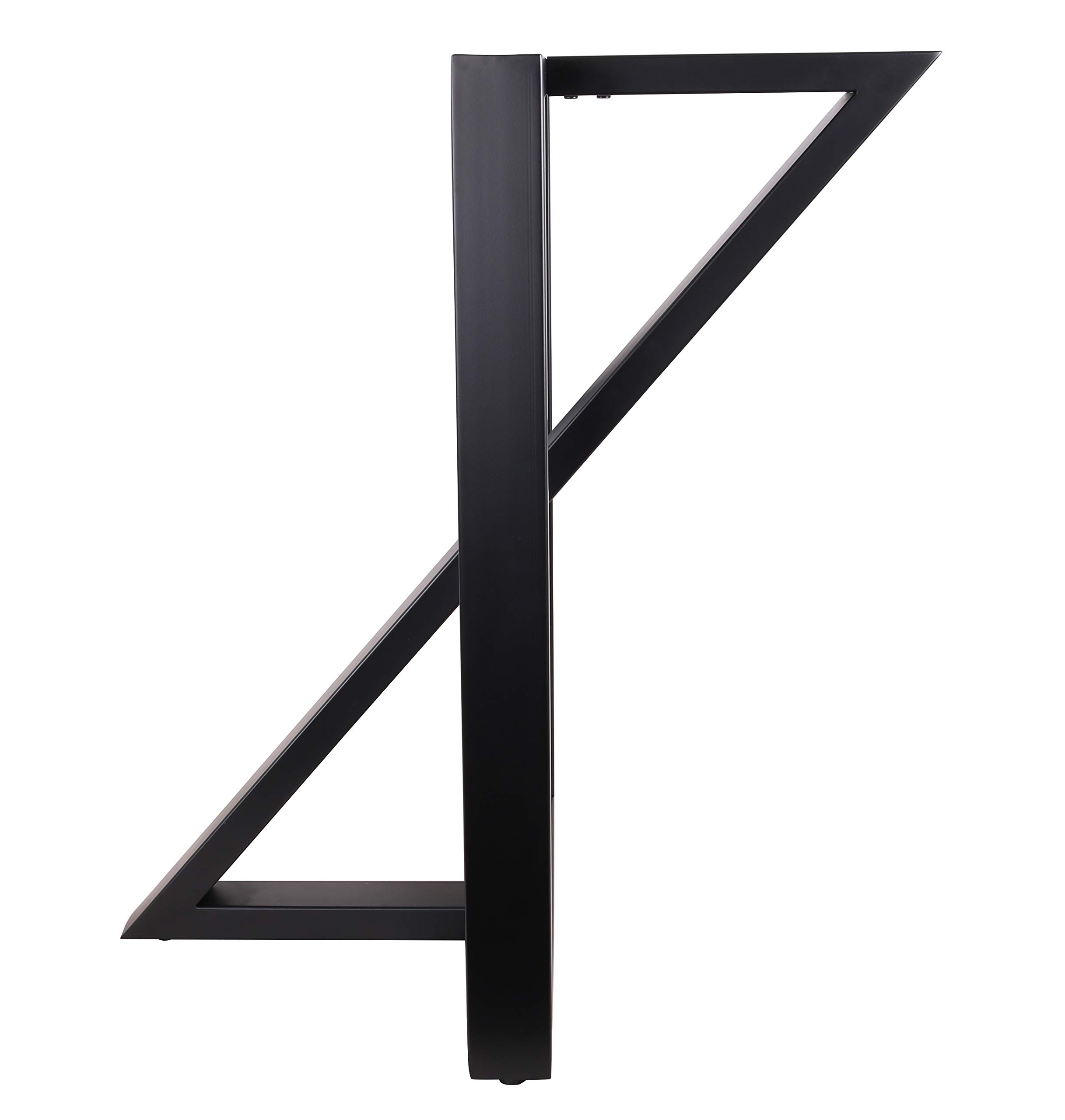 2 Pack Black Z-Shaped Steel Table Legs - Heavy Duty Industrial Style for Dining Tables, Office Desks, Kitchen Islands & Computer Workstations - Durable & Sturdy Metal Legs Set of 2