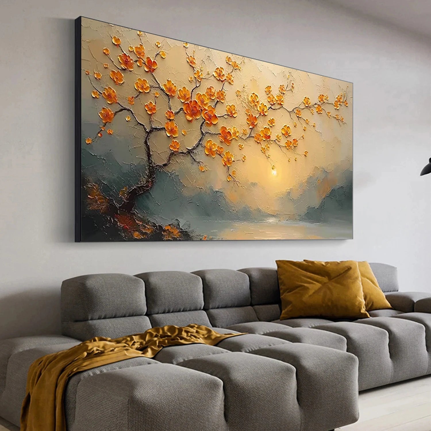 Beautiful Flower and Tree Landscape Painting #FT195 - Perfect for Home Decor, Office Wall Art, and Gift Ideas