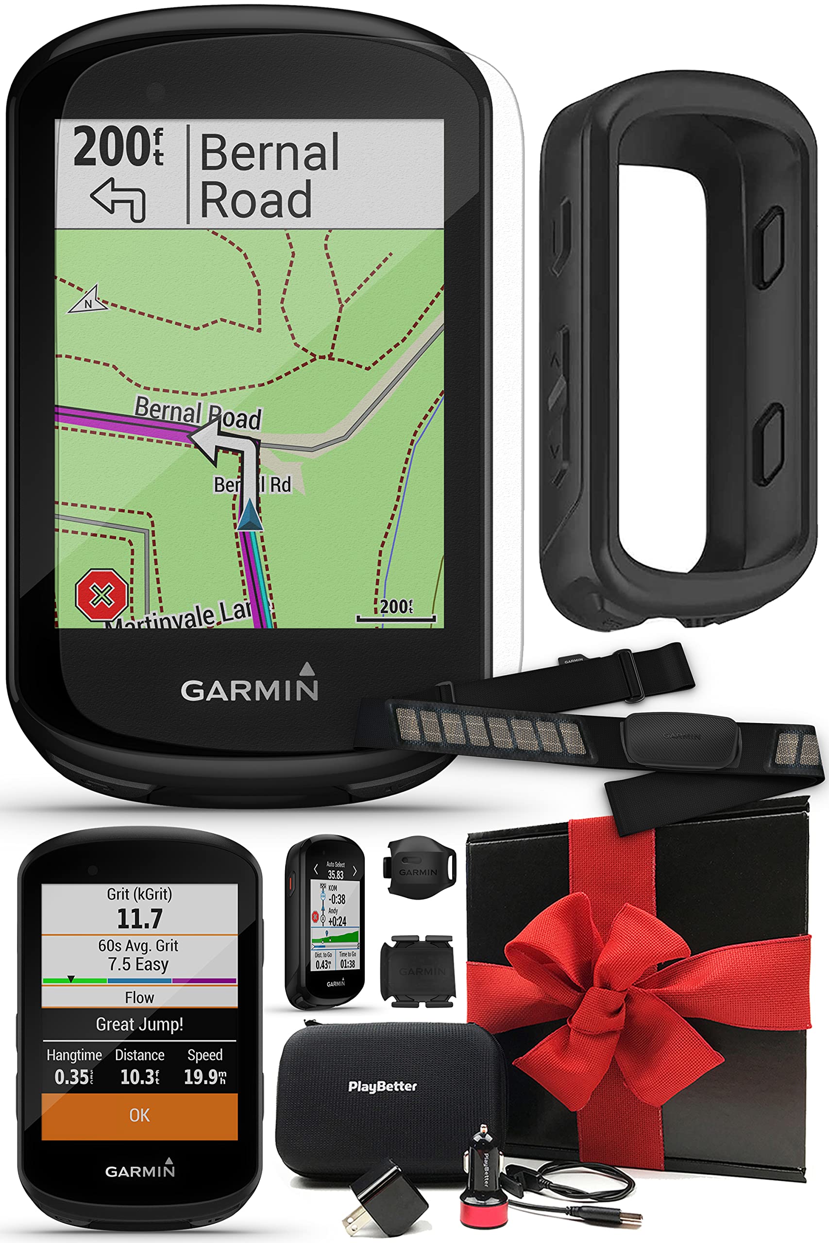 Garmin Edge 830 GPS Bike Computer Bundle with HRM, Speed/Cadence Sensors, Silicone Case, Tempered Glass & Accessories | Touchscreen Cycling Computer for Road & Mountain Bikes | Perfect for Training, Racing & Outdoor Adventures