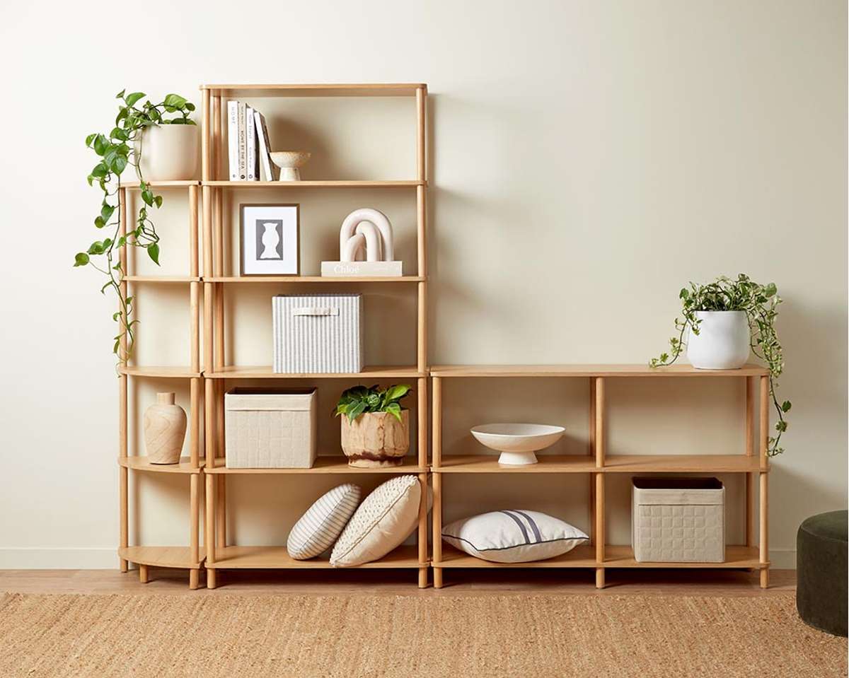 Eden Low Shelf - Modern Wooden Bookshelf for Small Spaces | Perfect for Living Room, Bedroom, or Office Storage & Organization