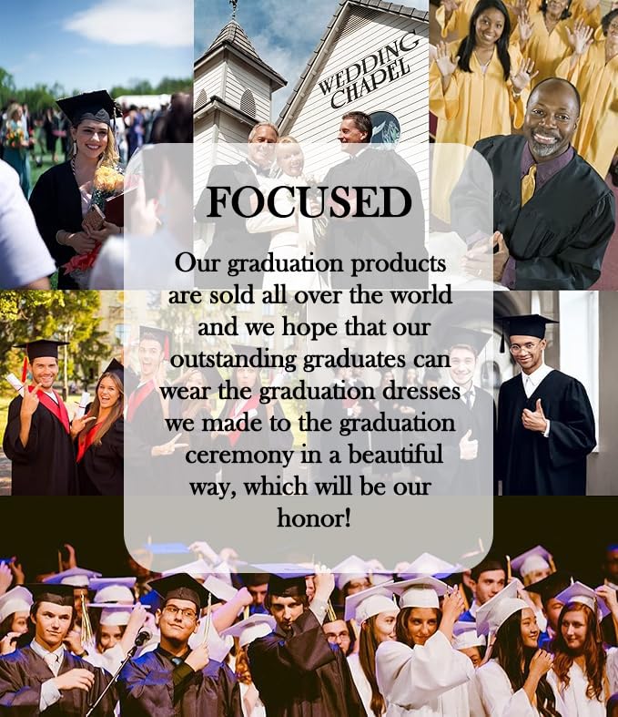 2025 Graduation Cap and Gown Set - 6 Pack Matte Finish with Tassel - Unisex High School & College Commencement Attire - Perfect for Graduation Ceremonies, Photos, and Celebrations