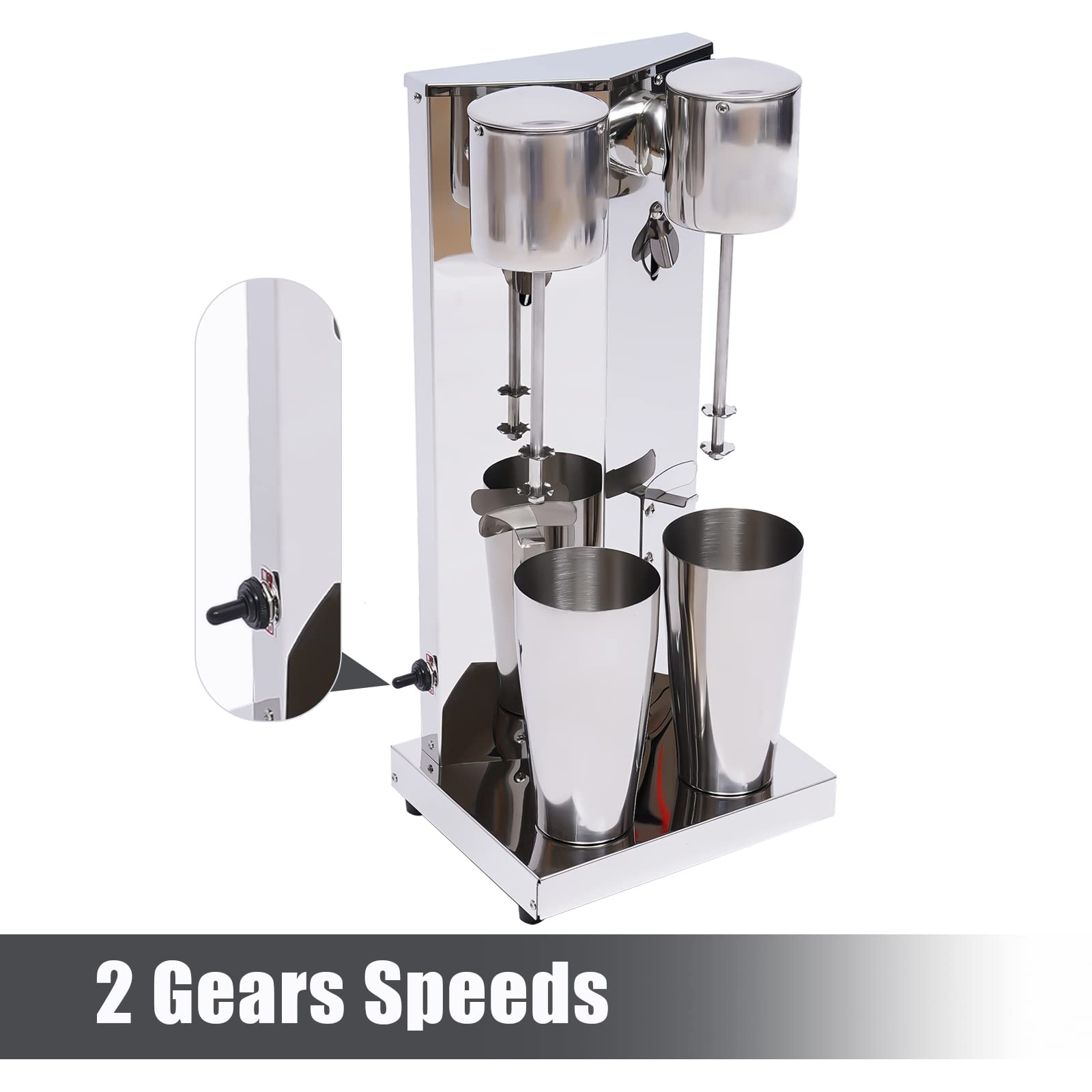 Gdrasuya10 Commercial Stainless Steel Milkshake Machine - Dual Head Electric Shaker 18000 RPM for Smoothies, Ice Cream & Beverages | Perfect for Restaurants, Cafes & Dessert Shops