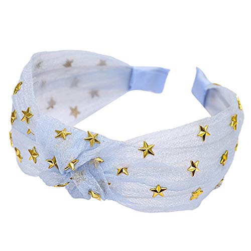 Stylish Women's Star Mesh Knotted Headband - Wide Brim Hair Hoop Accessory for Women | Perfect for Summer Outfits, Beach Days & Fashion Statements
