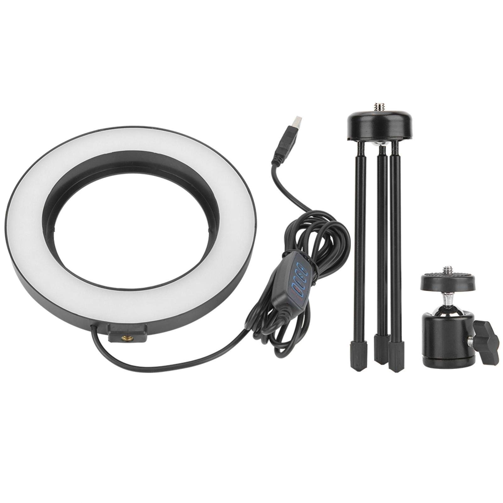 Zetiling 6 Inch LED Ring Light with Tripod Stand - Dimmable 3-Color USB Powered Photography Lighting Kit for Makeup, Streaming, YouTube Videos, TikTok & Selfies - Perfect for Beauty Vloggers, Content Creators & Home Studios