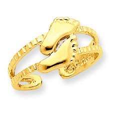 10K Gold Toe Rings for Women - Elegant Foot Jewelry for Beach, Summer & Pedicure Days