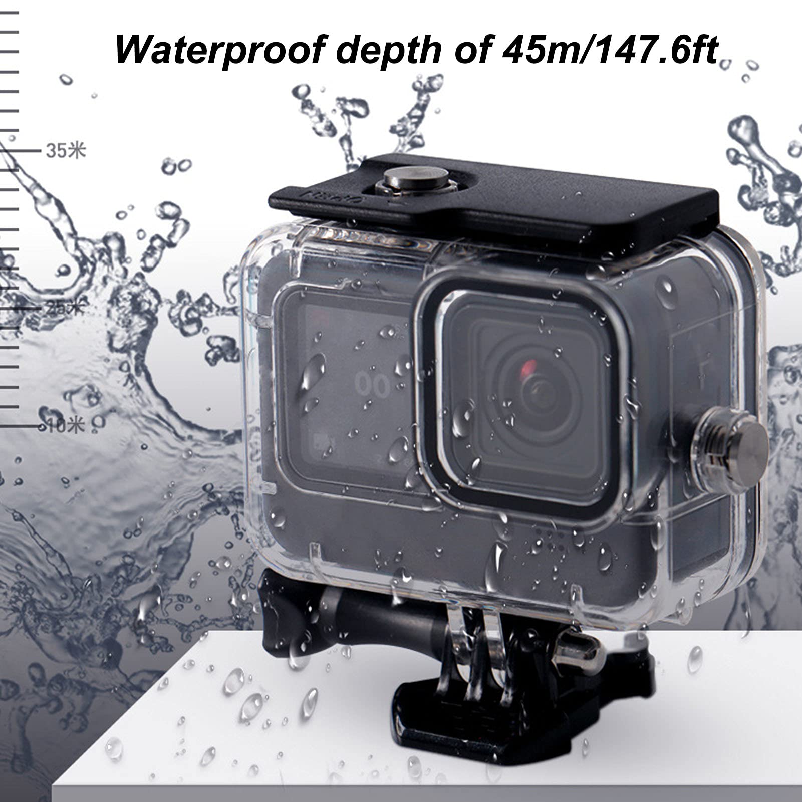 Waterproof Diving Case for GoPro Hero 9 - 45M/147FT Underwater Housing, Protective Shell for Scuba Diving, Snorkeling & Water Sports