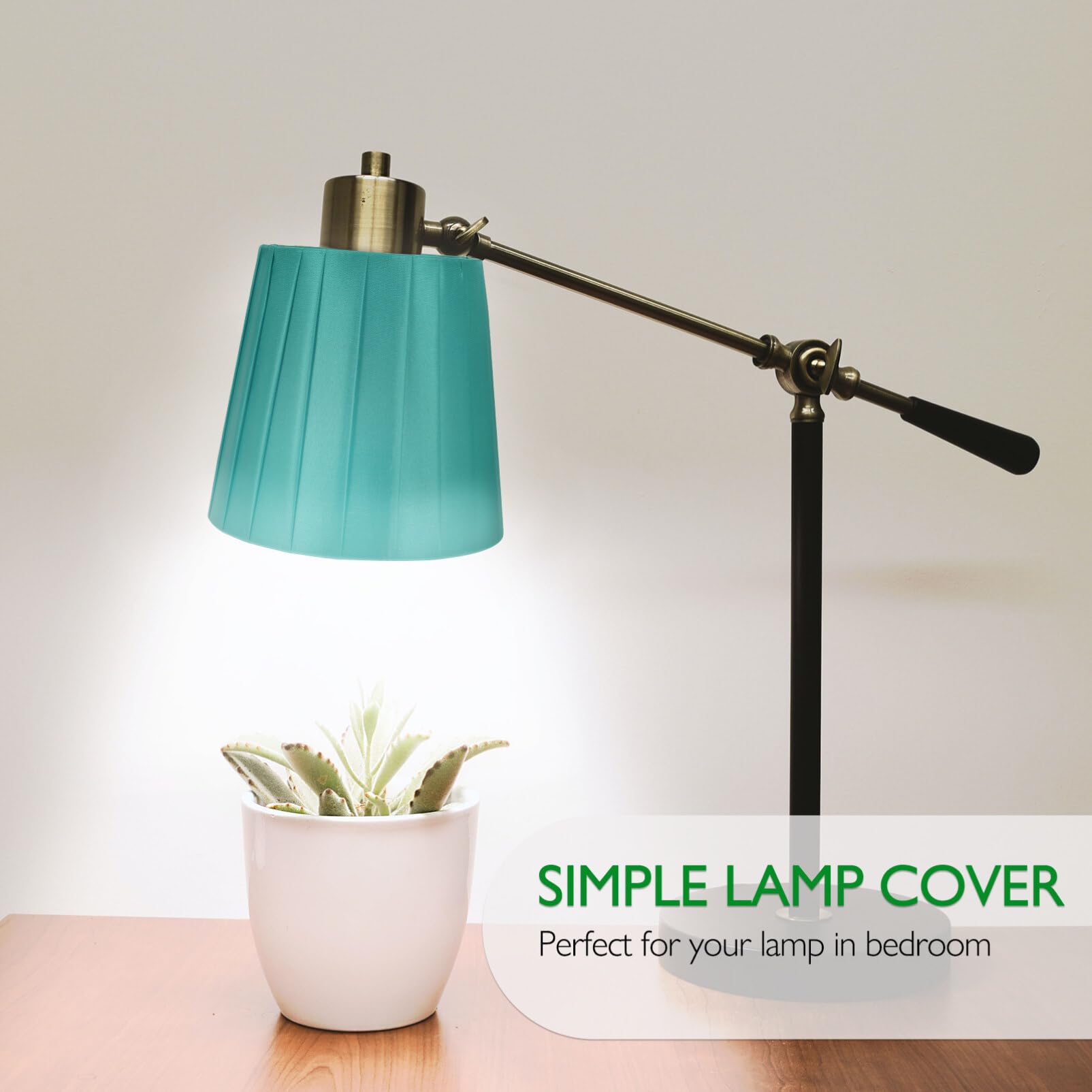 1pc Pleated Clip-On Lampshade - Barrel Design Fabric Light Cover for Table & Floor Lamps - Green Bedroom Lighting Decor (Perfect for Cozy Reading Nooks & Ambient Bedroom Lighting)