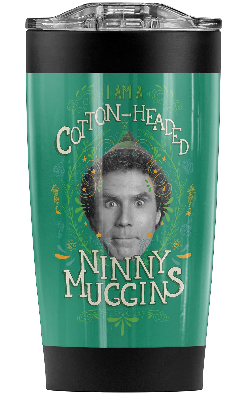 Logovision Elf Cotton Headed Ninny Muggins 20oz Stainless Steel Tumbler - Vacuum Insulated Coffee Travel Mug with Leakproof Sliding Lid | Double Wall Insulation for Hot & Cold Drinks | Perfect for Office, Gym, Camping & Road Trips