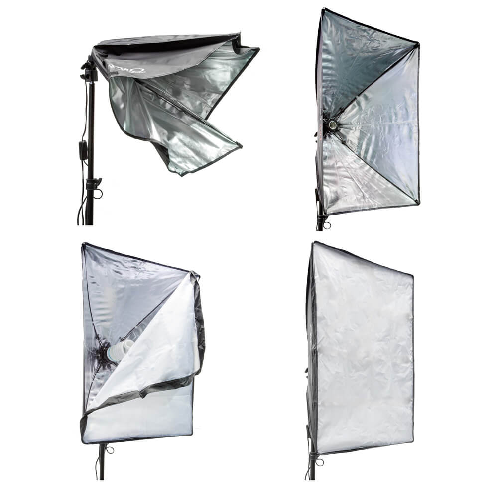 105W EzyLite Twin Softbox Photography Lighting Kit with Bulbs - Professional Studio Continuous Lighting for Portrait, Product, and YouTube Video Shooting