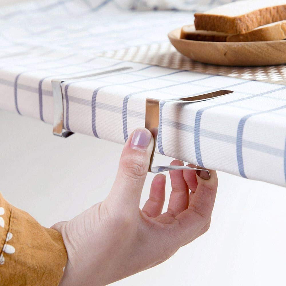 6-Pack Stainless Steel Tablecloth Clips - Heavy Duty Table Cover Clamps for Wedding, Party, Picnic - Securely Holds Round or Rectangular Tables - Perfect for Outdoor Events & Indoor Gatherings
