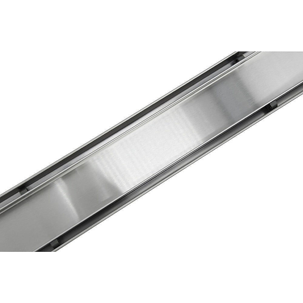 1000mm Stainless Steel Tile Insert Shower Drain Grate with Center Outlet - Bathroom Floor Waste Drain for Wet Room & Shower Enclosures