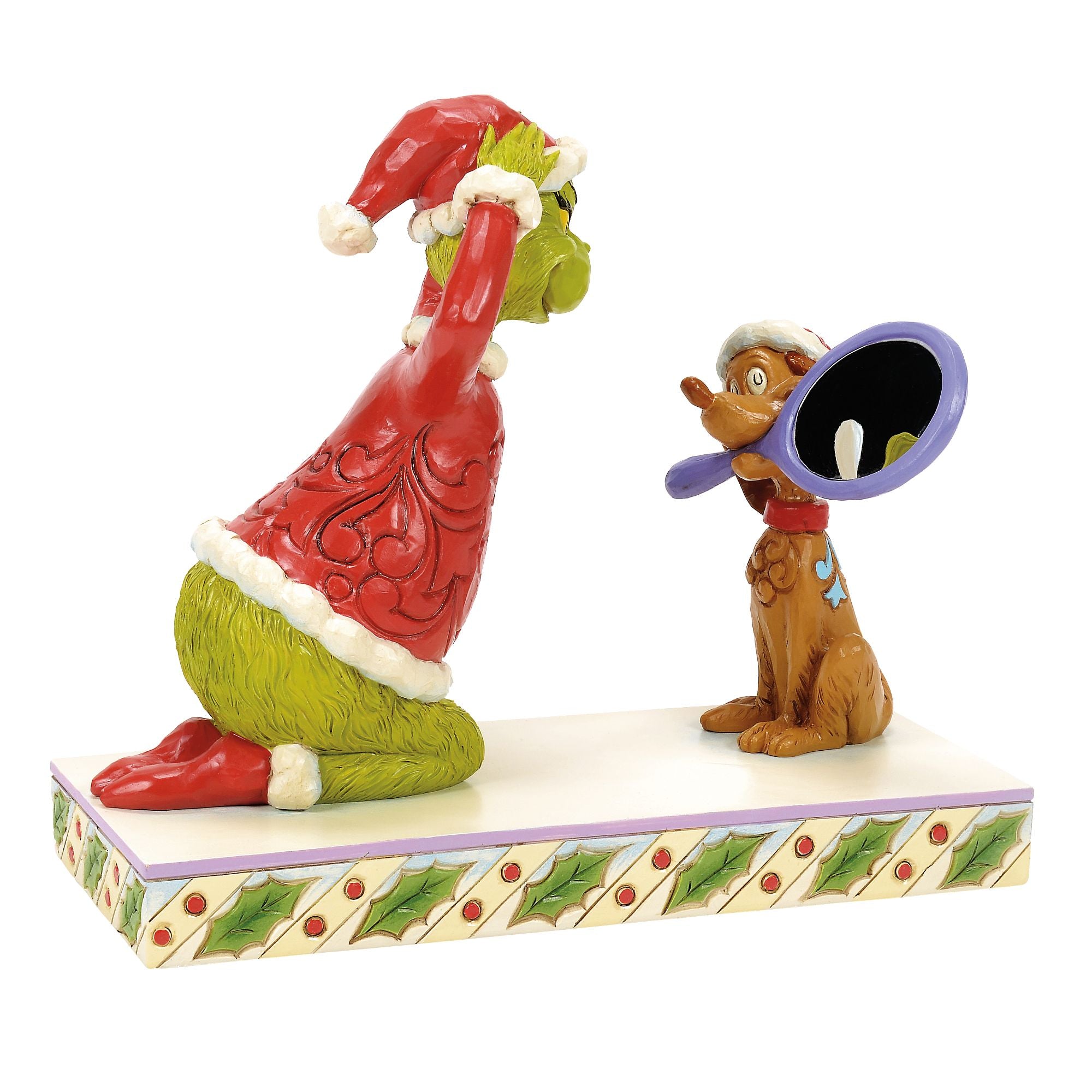 Max Holding Mirror for Grinch - Christmas Decorative Wall Mirror with Sturdy Hooks - Perfect for Holiday Home Decor & Grinch Themed Parties