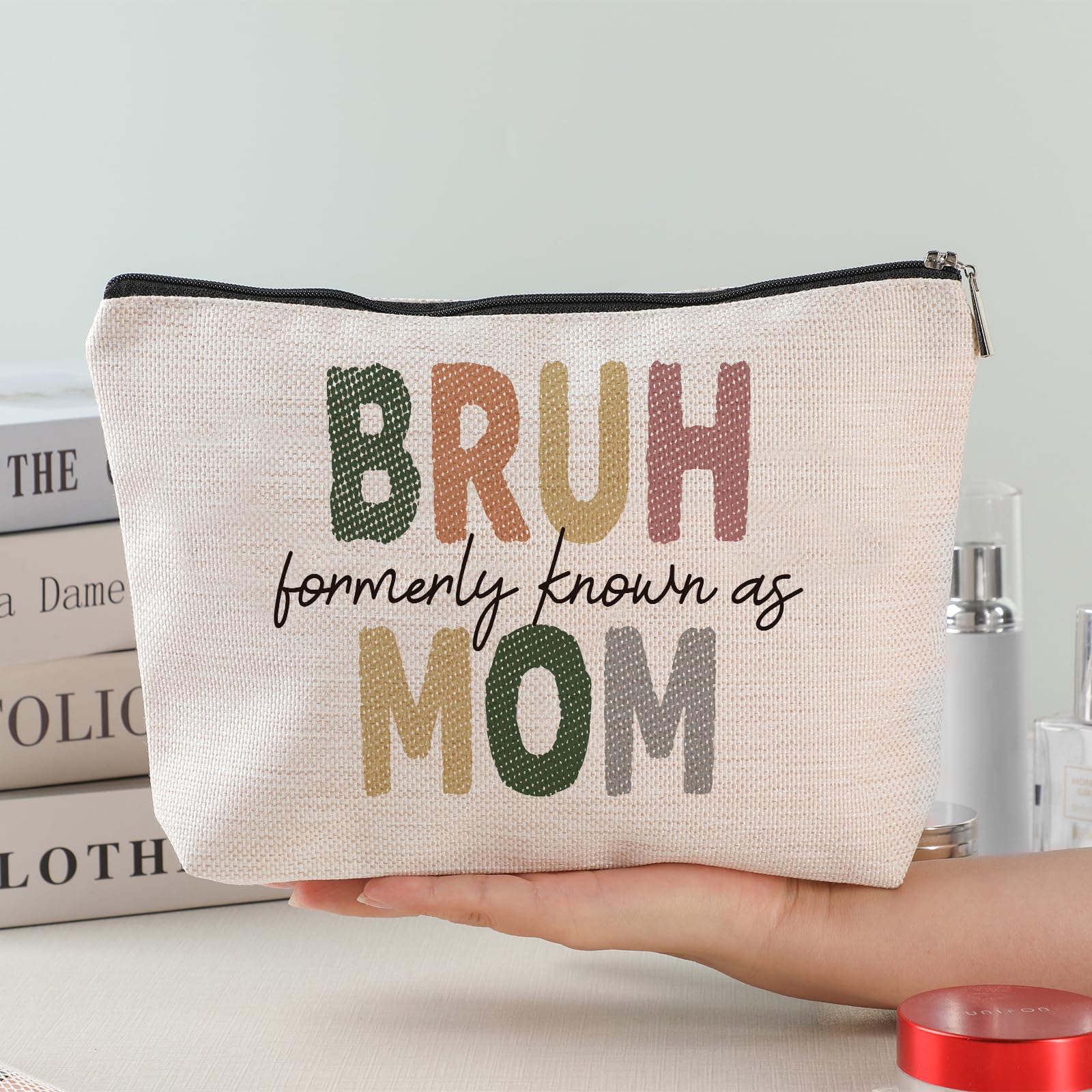 **Handmade Funny Makeup Bag for Mom - Unique Birthday & Mother's Day Gift from Daughter, Son or Kids | Perfect for Travel, Cosmetics & Daily Use**