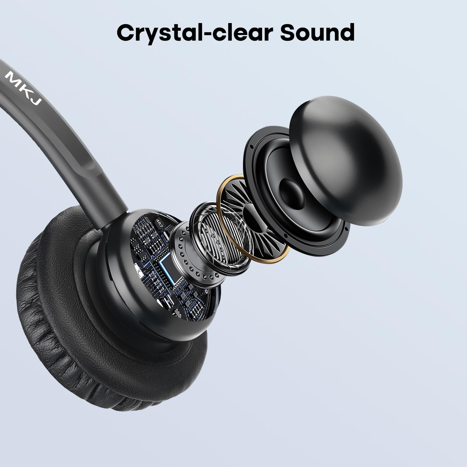MKJ 2.5mm Wired Headset with Noise Cancelling Microphone - Office & Call Center Headphones Compatible with Panasonic KX-TPA60, KX-TGA470, Cisco SPA 303G/525G, Vtech, Uniden Phones - Perfect for Remote Work & Customer Service Calls