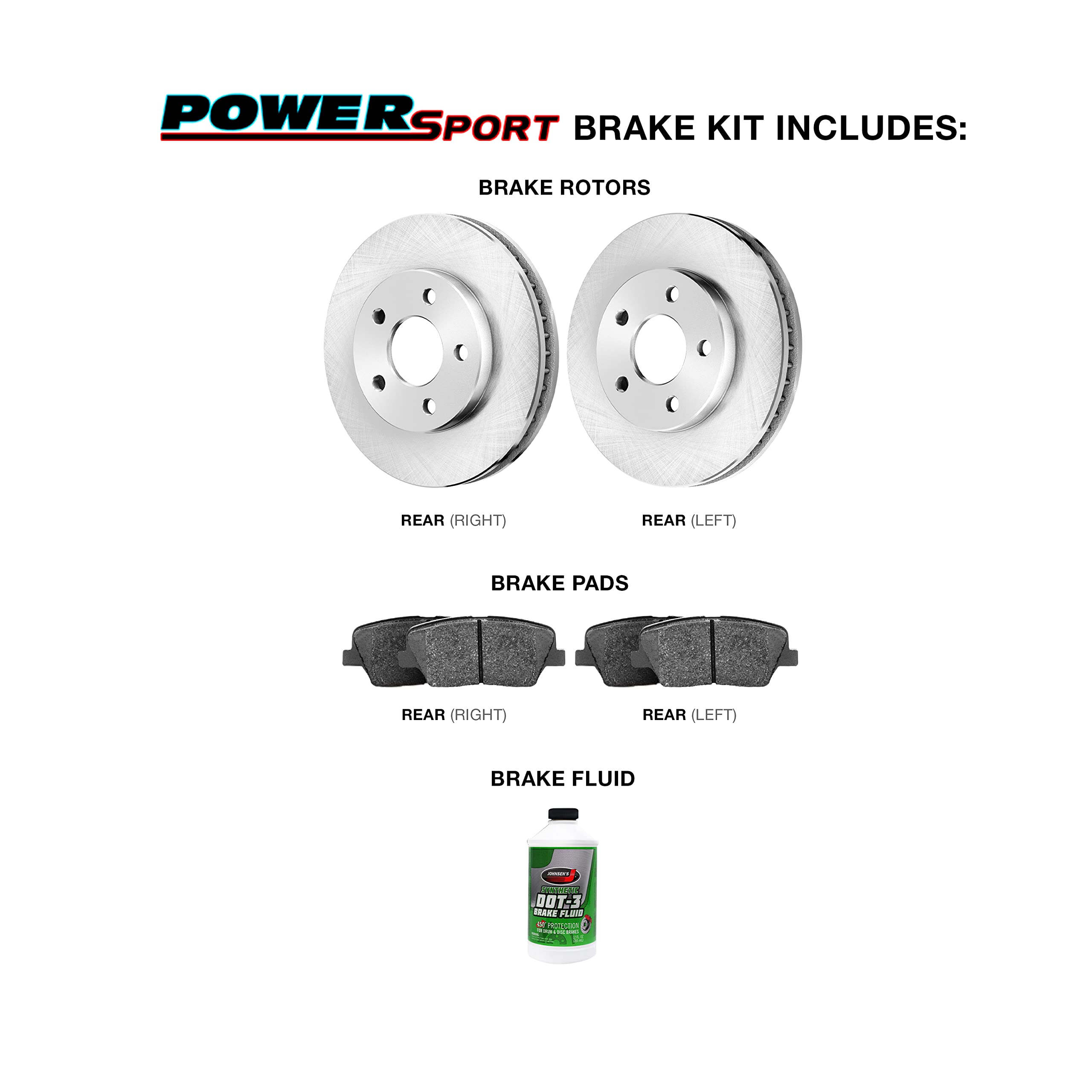 High-Performance Power Sport Rear Brake Kit - Ceramic Brake Pads & Rotors Set BLB1.59004.02 | Durable Braking System for Motorcycles, ATVs & UTVs | Smooth Stopping Power for Off-Road Adventures & Daily Commuting
