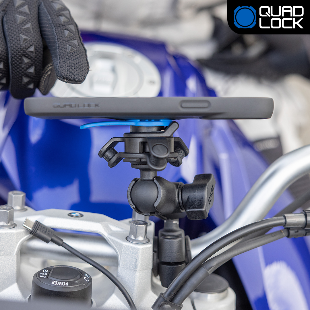 1 Ball Motorcycle Phone Mount Kit - Universal Adjustable Handlebar Holder for iPhone & Smartphones - Perfect for GPS Navigation & Hands-Free Riding