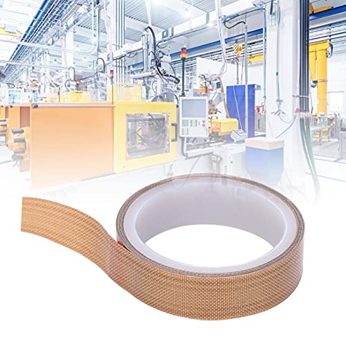 High Heat Resistant PTFE Insulation Adhesive Tape - 0.18mm Thick x 25mm Wide x 10m Long Roll for Sealer Machines, HVAC, Automotive & Industrial Thermal Insulation Sealing