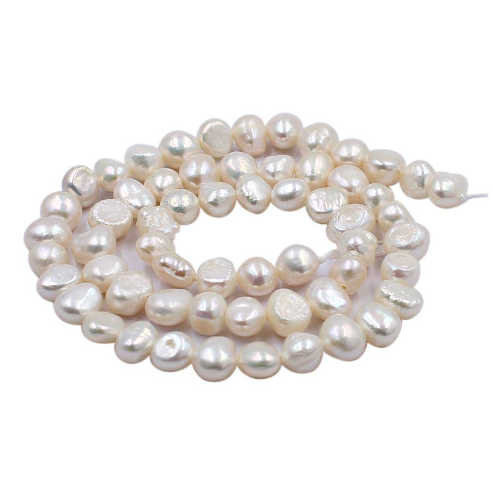 Natural Baroque Potato White Freshwater Pearl Loose Beads Strand 14