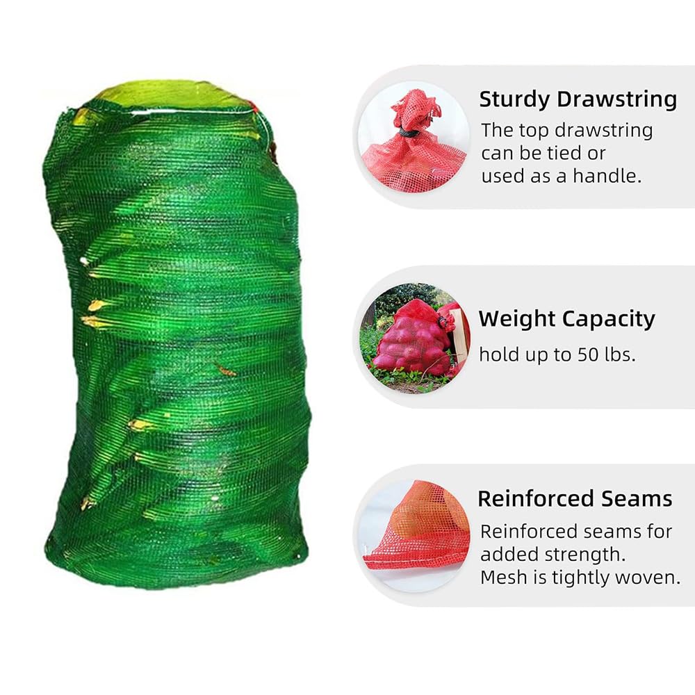 50pcs Extra Large Reusable Mesh Produce Bags - 21