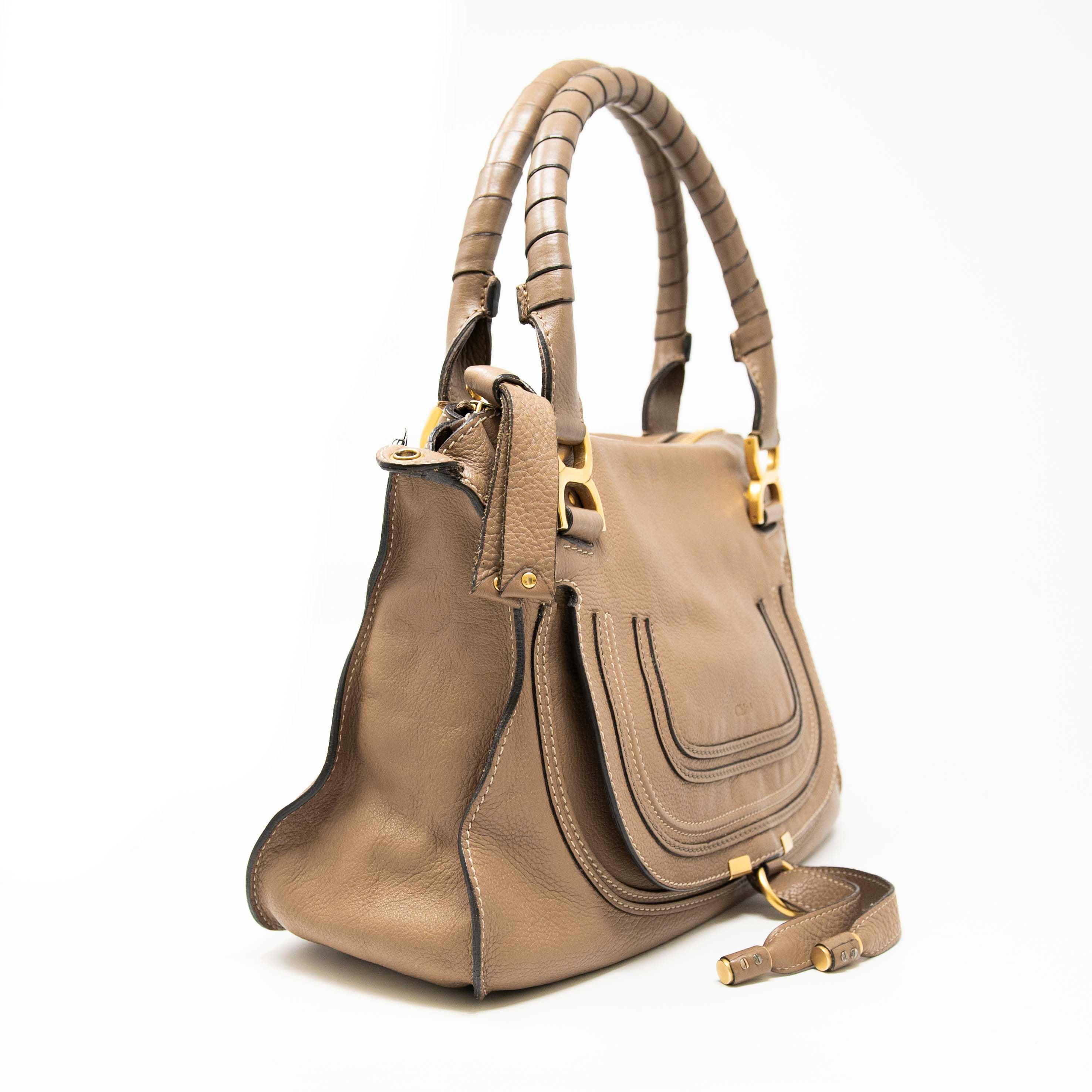Chloe Brown Medium Marcie Crossbody Bag - Stylish Leather Shoulder Purse for Women, Perfect for Work, Travel & Everyday Use