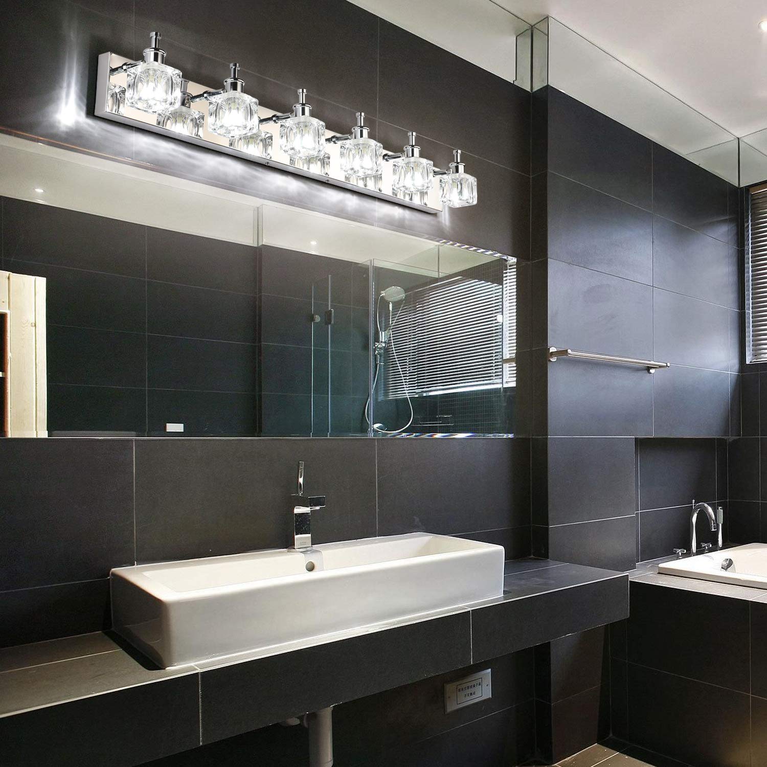 PRESDE Modern 6-Light LED Vanity Mirror Light Fixture for Bathroom - No Bulbs Included - Perfect for Makeup, Shaving & Grooming
