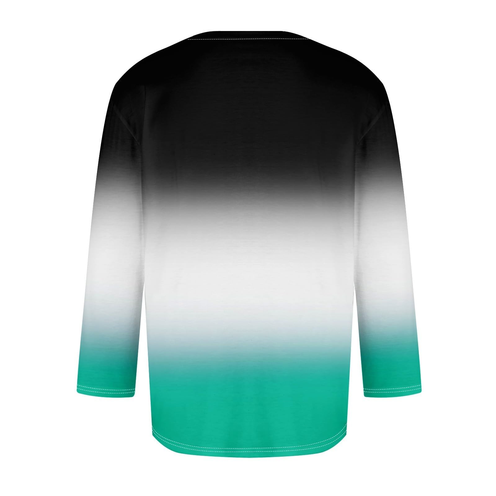 Wodceeke Men's 3/4 Sleeve Graphic T-Shirt - Gradient Print Summer Fashion Tee for Streetwear & Casual Outfits | Perfect for Daily Wear, Parties, and Outdoor Activities 2024