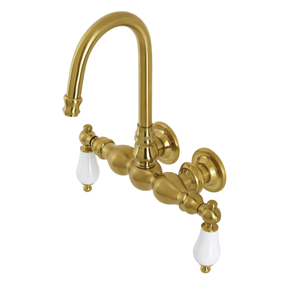 Kingston Brass AE5T0 Aqua Vintage 3-3/8 Inch Wall Mount Tub Faucet - Classic Bathroom Fixture for Vintage Style Bathrooms & Clawfoot Tubs