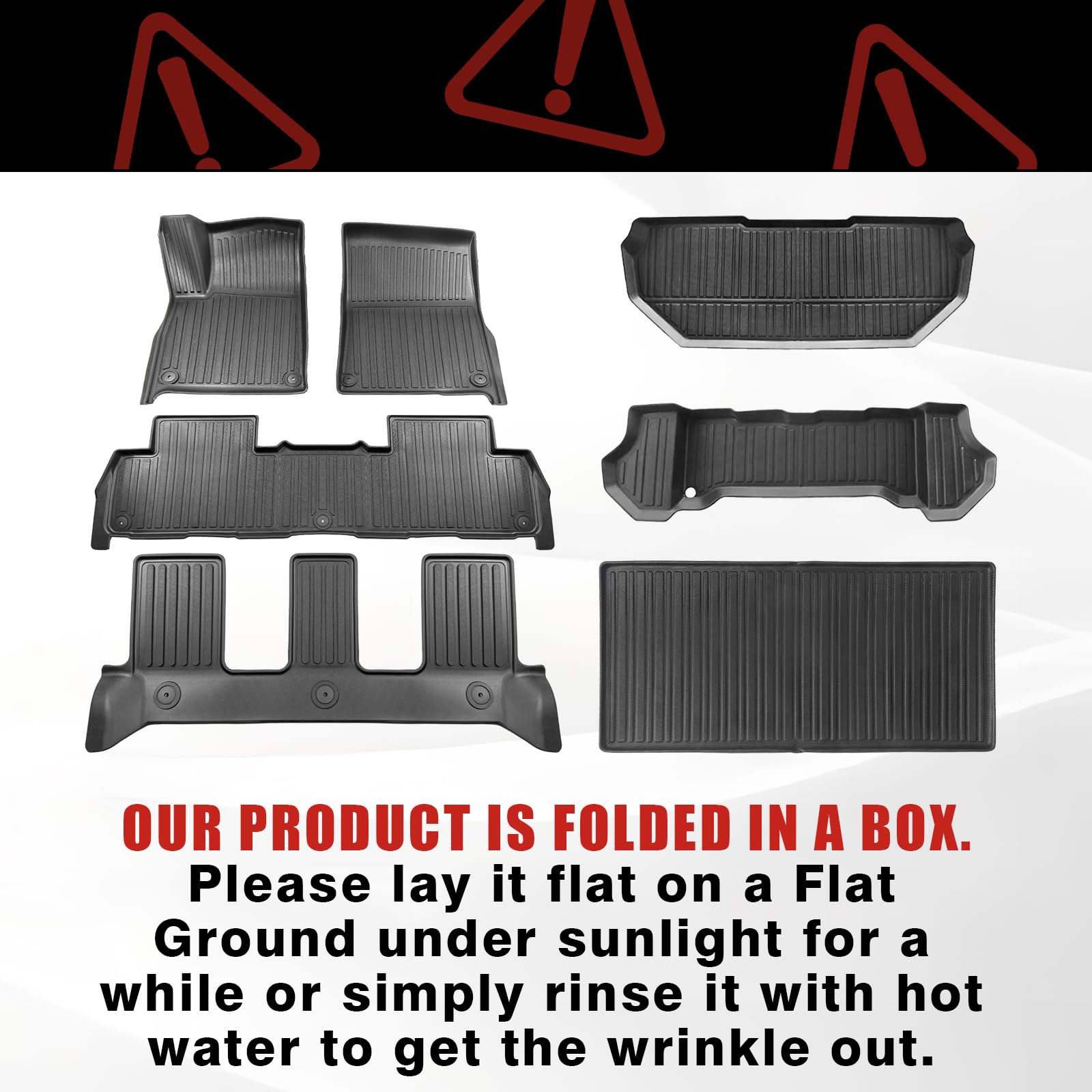 BestEvMod All-Weather Cargo Liners Set for Rivian R1S (2022-2024) - Frunk Mat, Floor Liners & Trunk Mat | Anti-Slip 3D TPE Design | Waterproof & Durable | Perfect for Road Trips, Camping & Outdoor Adventures