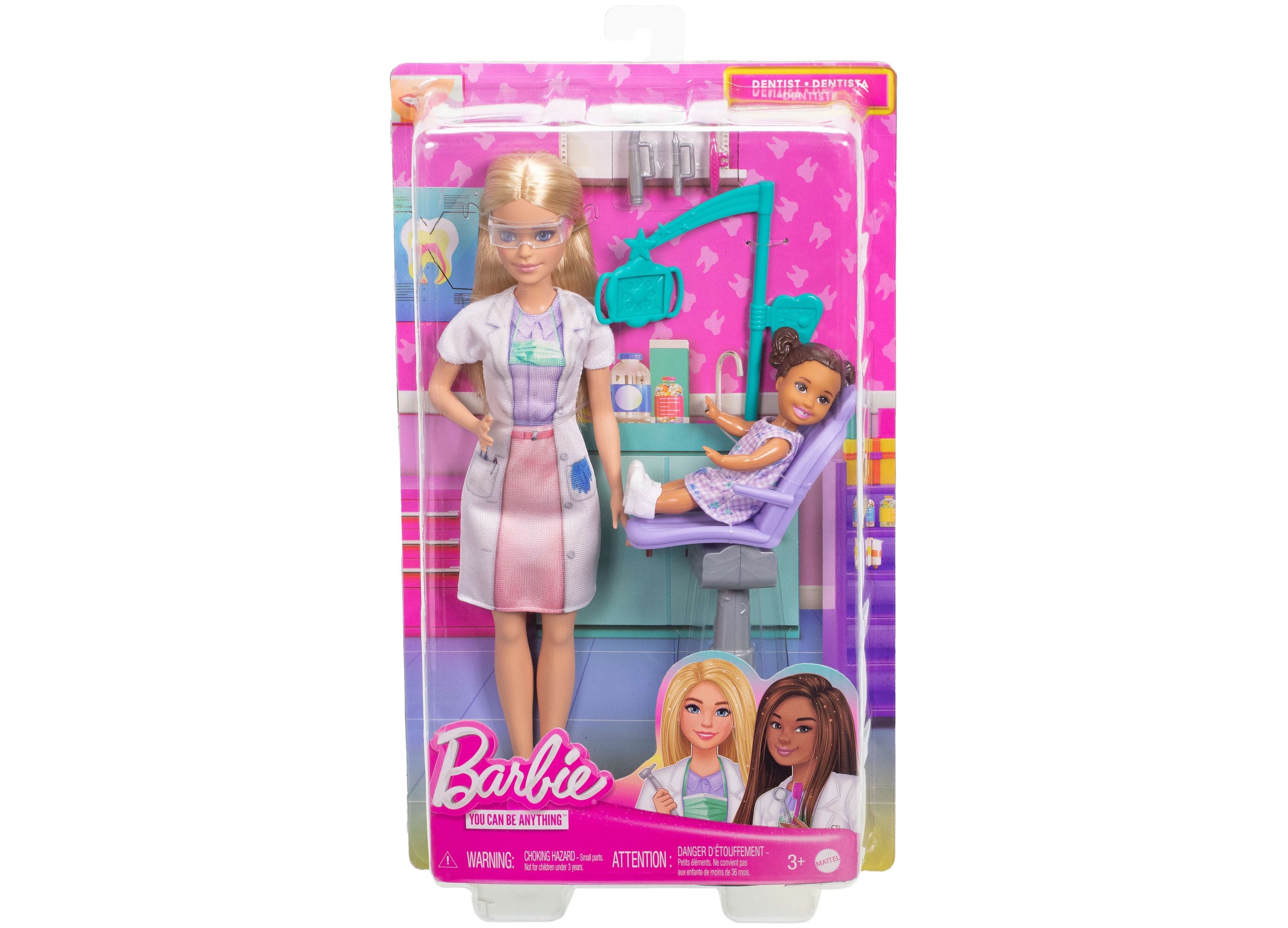 Barbie Dentist Playset with Blonde Doll, Kid Patient & Dental Tools - Fun Pretend Play for Kids' Dental Health Education