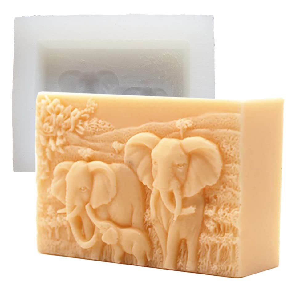 Premium Silicone Soap Molds Kit - Elephant Family Design for DIY Soap Making, Resin Casting & Candle Crafting - 11200 Series (Great for Home Spa, Handmade Gifts & DIY Projects)