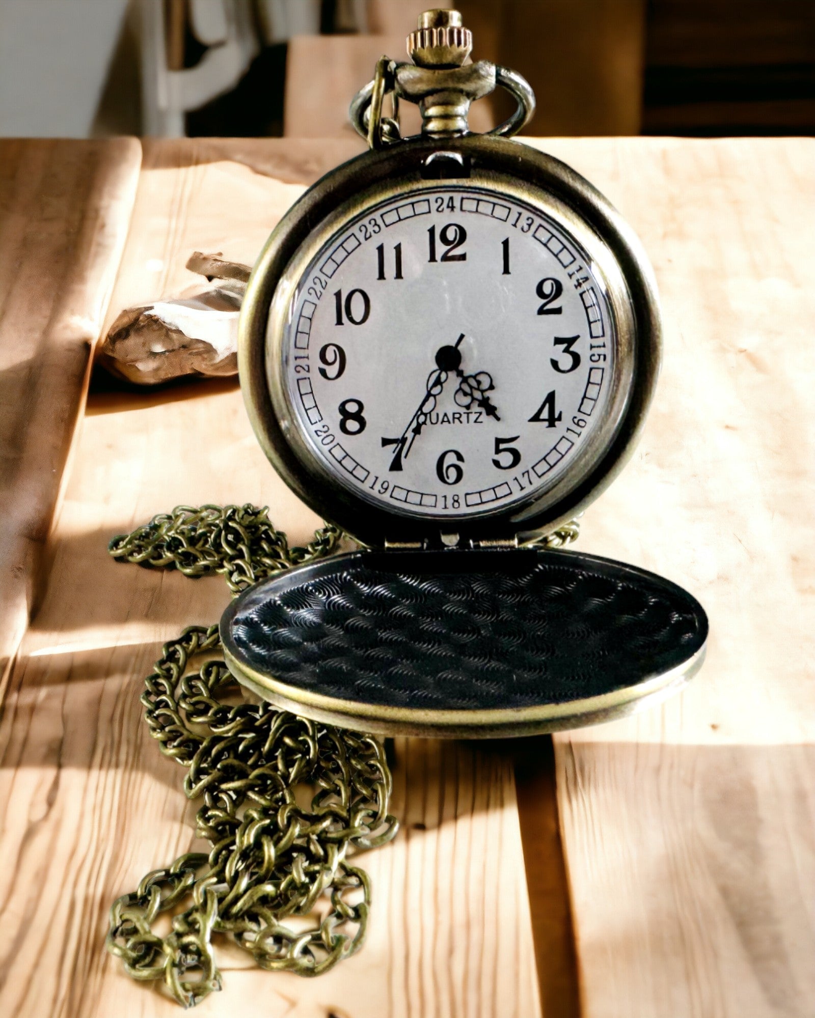 Vintage Style Personalized Pocket Watch - Brushed Gold Finish - Perfect for Weddings, Gifts & Collectibles