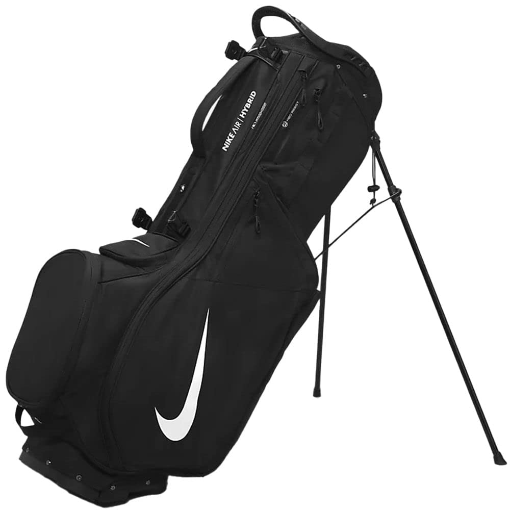 Nike Air Hybrid 2 Golf Bag - Lightweight Stand Bag with 5-Way Divider, Black & White | Perfect for Golf Tournaments & Practice Rounds | Water-Resistant & Durable Design