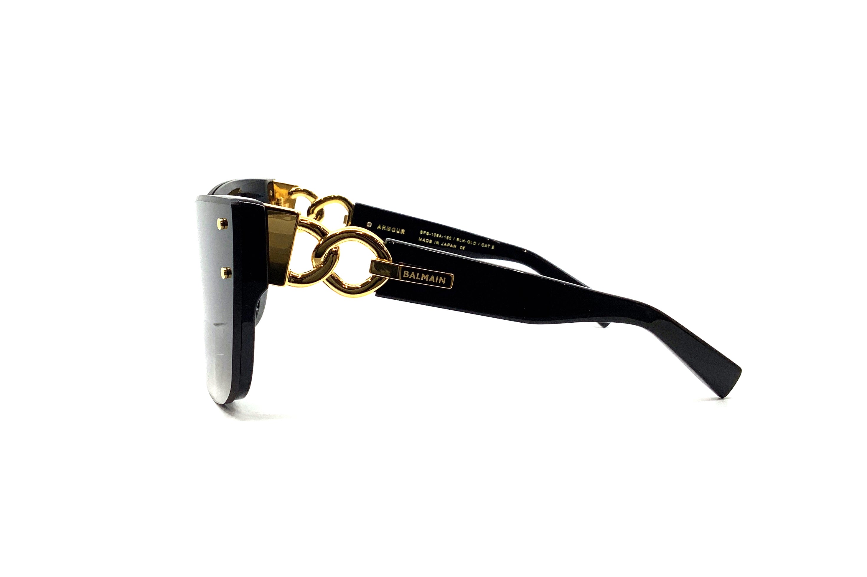 Balmain Armour Black Gold Luxury Sunglasses for Men & Women - Perfect for Fashion, Travel, and Outdoor Activities