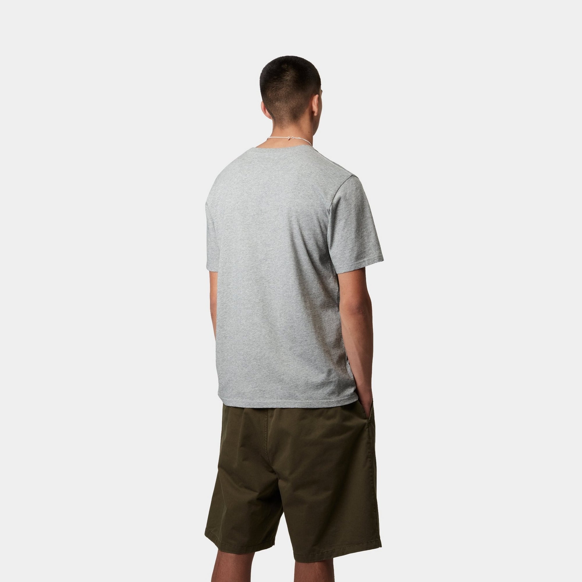 Men's Pocket T-Shirt - Soft Grey Heather Cotton Tee for Casual Wear & Everyday Comfort | Perfect for Outdoors, Work & Relaxation