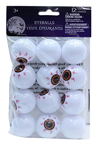 Greenbrier 12 Count Plastic Zombie Bloodshot Red Eyeballs (2-Pack) - Perfect for Halloween Decorations, Party Favors, and DIY Horror Props