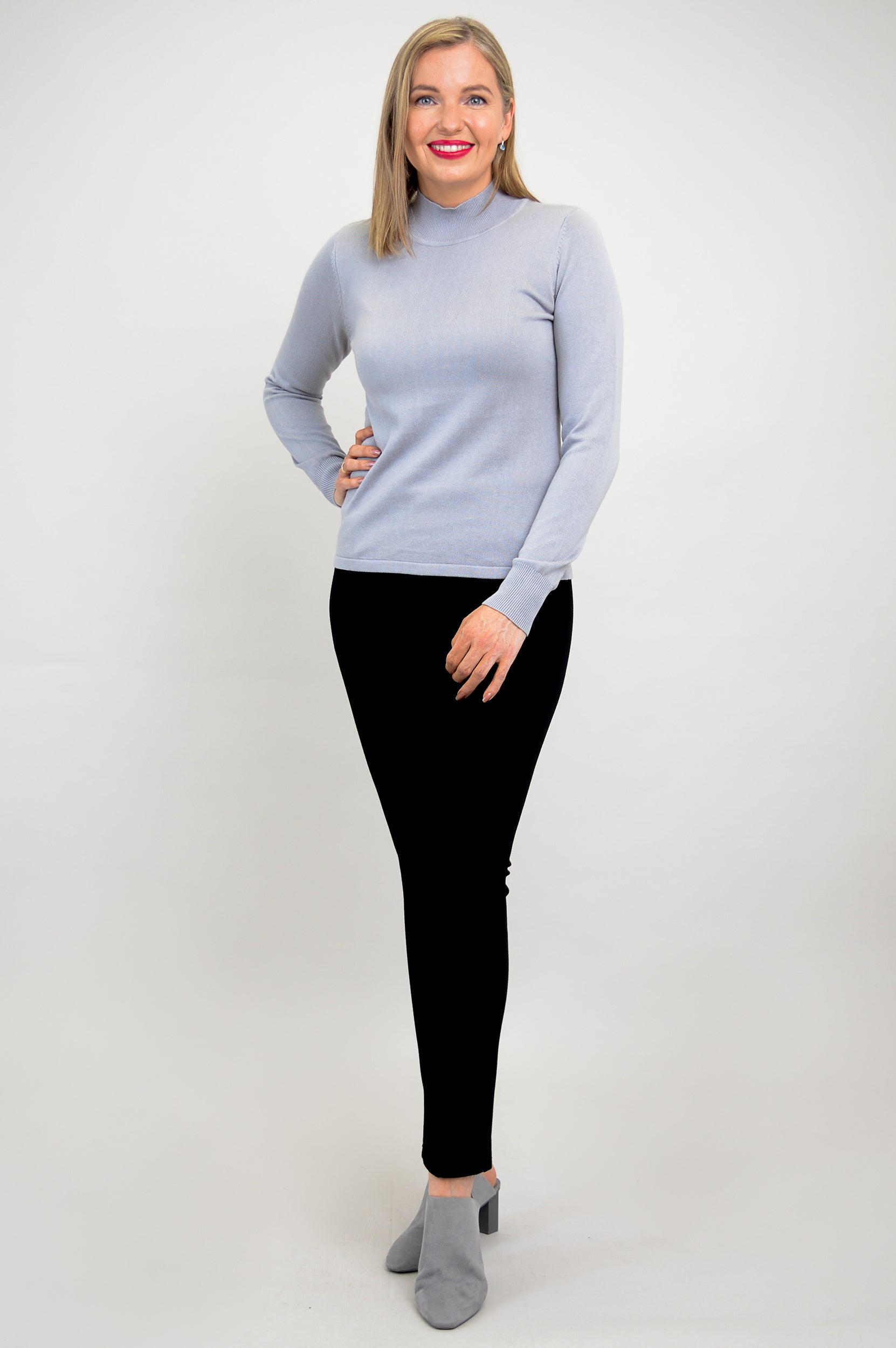 Premium Cameron Sweater for Women - Soft Bamboo Cotton Blend in Sleet Grey | Cozy Fall & Winter Fashion for Casual Outings and Office Wear