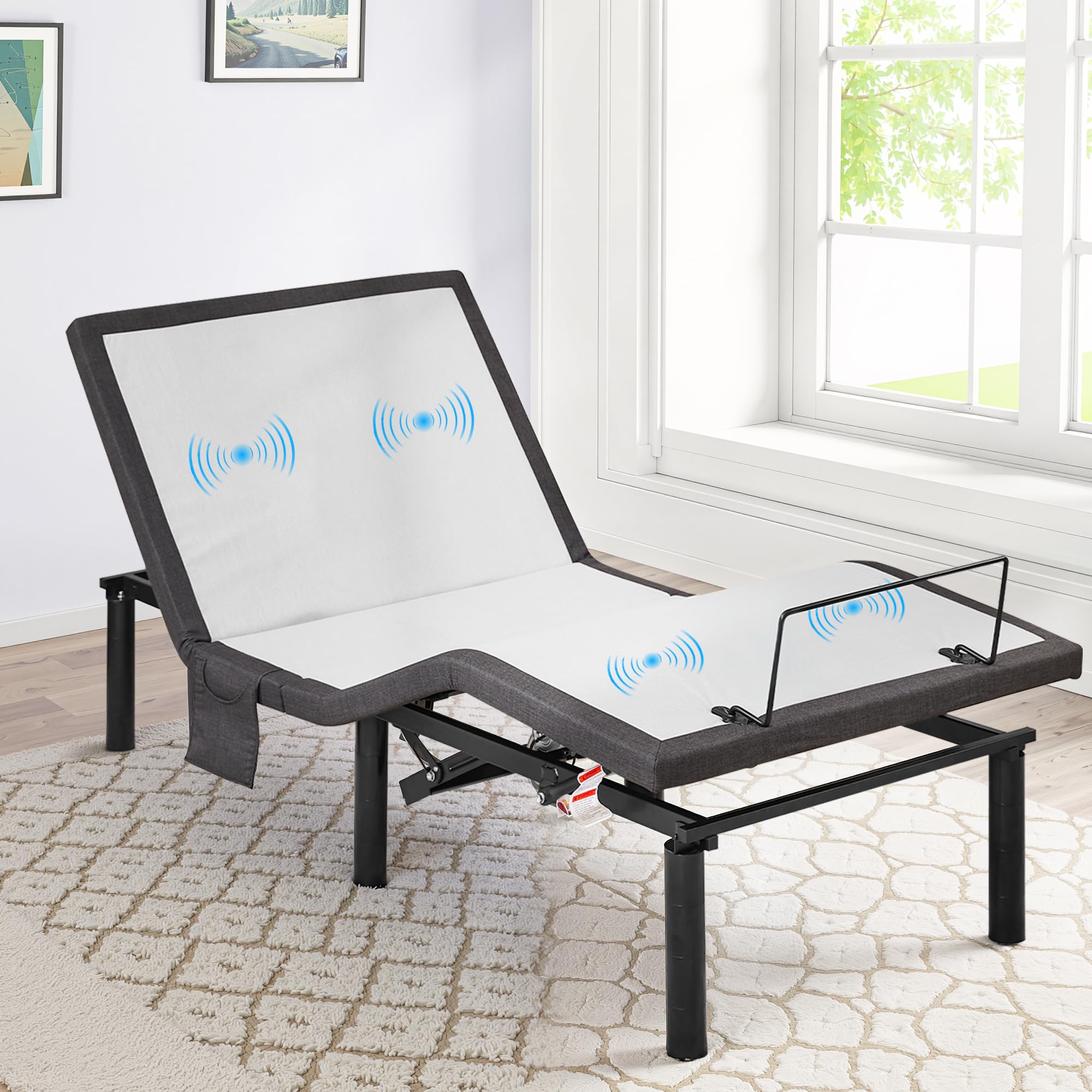 Adjustable Bed Frame with Massage & Zero Gravity Function - Twin XL Size Adjustable Base with 4 USB Ports, Under-Bed Night Light, Storage Pocket & Wireless Remote | Perfect for Home, Apartment, Guest Room & Senior Care Comfort