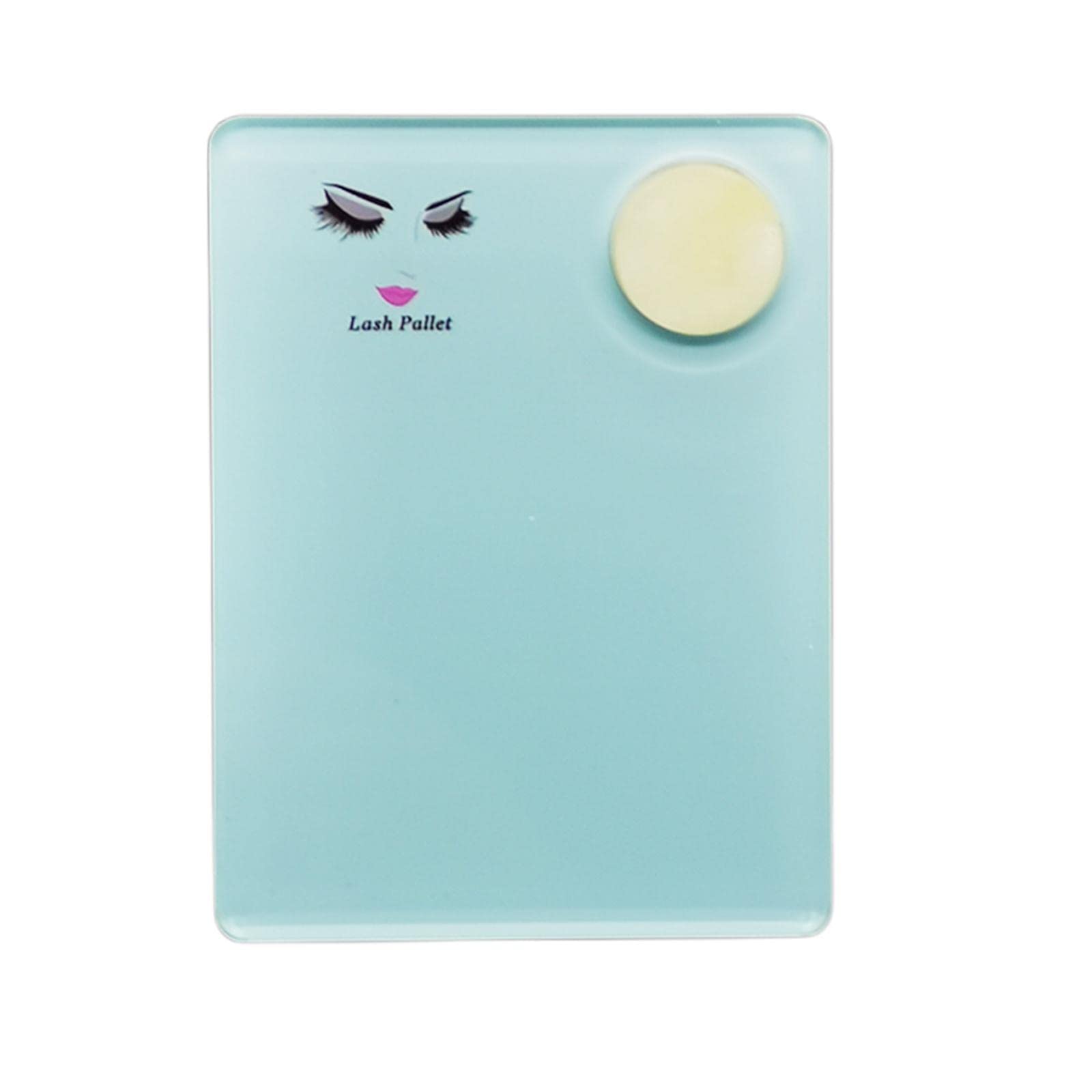 LOSA Cyan Acrylic Eyelash Extension Palette with Jade Stone - Professional Lash Tray for Salon & DIY Eyelash Extensions at Home