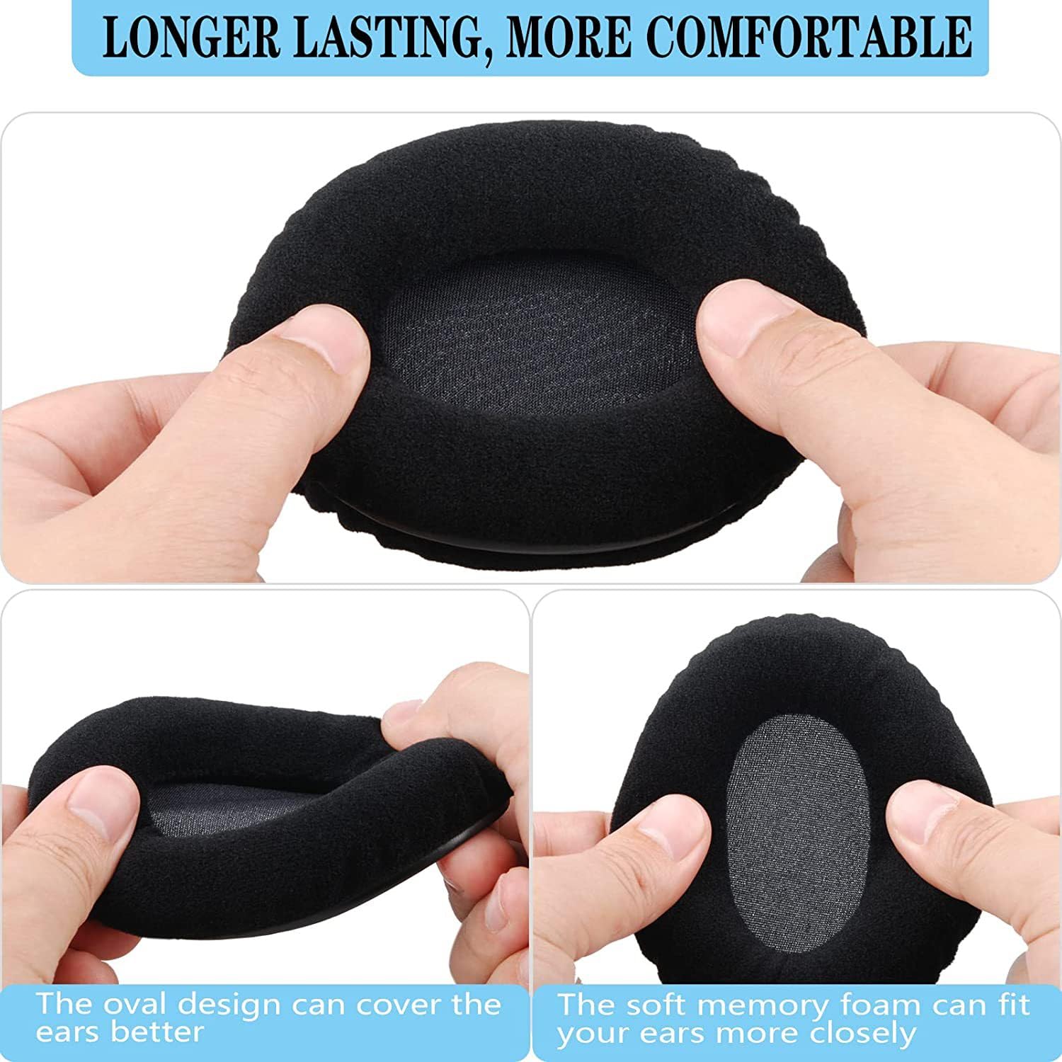 HyperX Cloud Alpha Replacement Ear Pads - Memory Foam Cushions Compatible with HyperX Cloud II, Cloud Flight, Cloud Flight S, Cloud Stinger Gaming Headphones - Comfortable Earmuffs for Long Gaming Sessions & Office Work