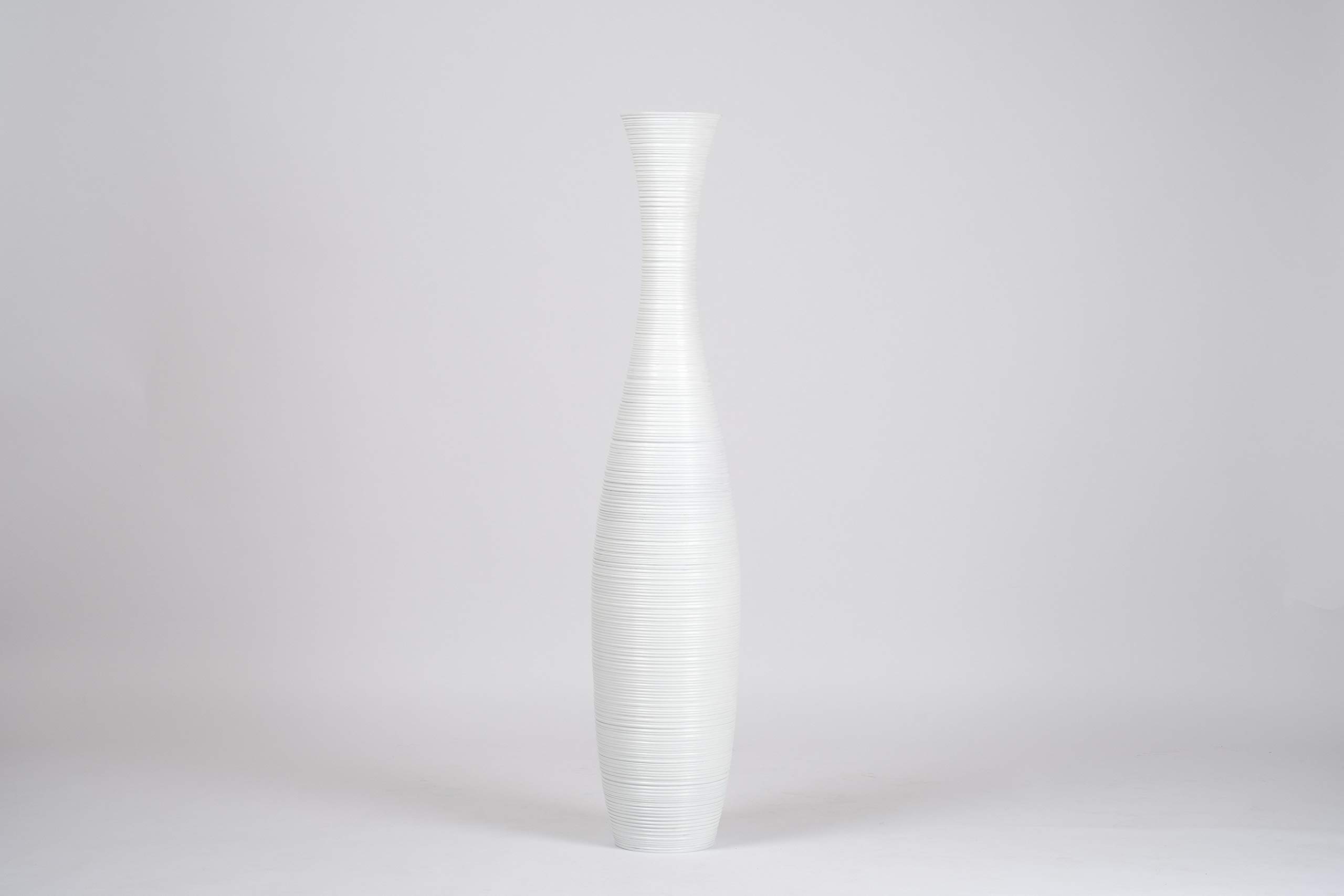 Large White Wooden Floor Vase - 41 Inch Tall Farmhouse Decor for Flowers, Fake Plants & Pampas Grass - Perfect for Living Room, Bedroom & Entryway Decor