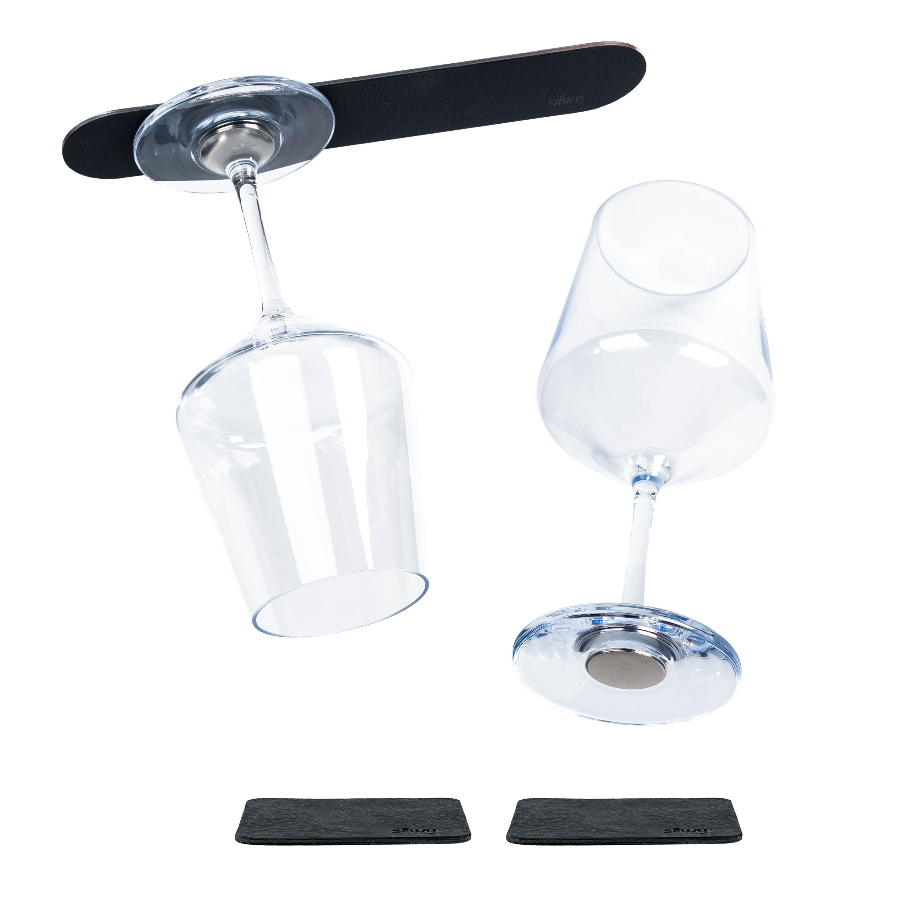 Premium Magnetic Plastic Wine Glasses Set with Holder - Perfect for Outdoor Picnics, Camping, and Parties