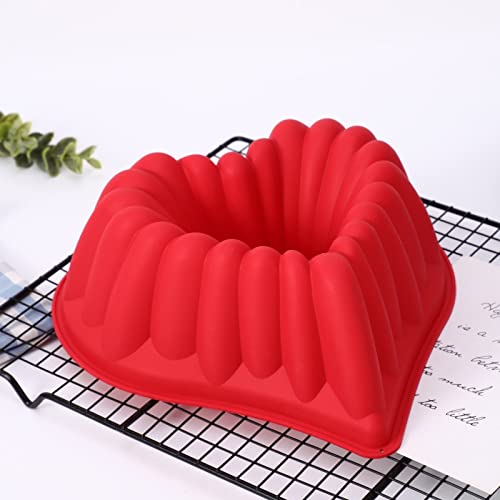 8 Inch Silicone Heart Cake Pan - 2 Pack Nonstick Love Heart Shaped Bundt Cake Mold for Valentine’s Day, Jelly, Pudding & Chocolate Baking - Perfect for Romantic Desserts, Birthday Cakes & Party Treats
