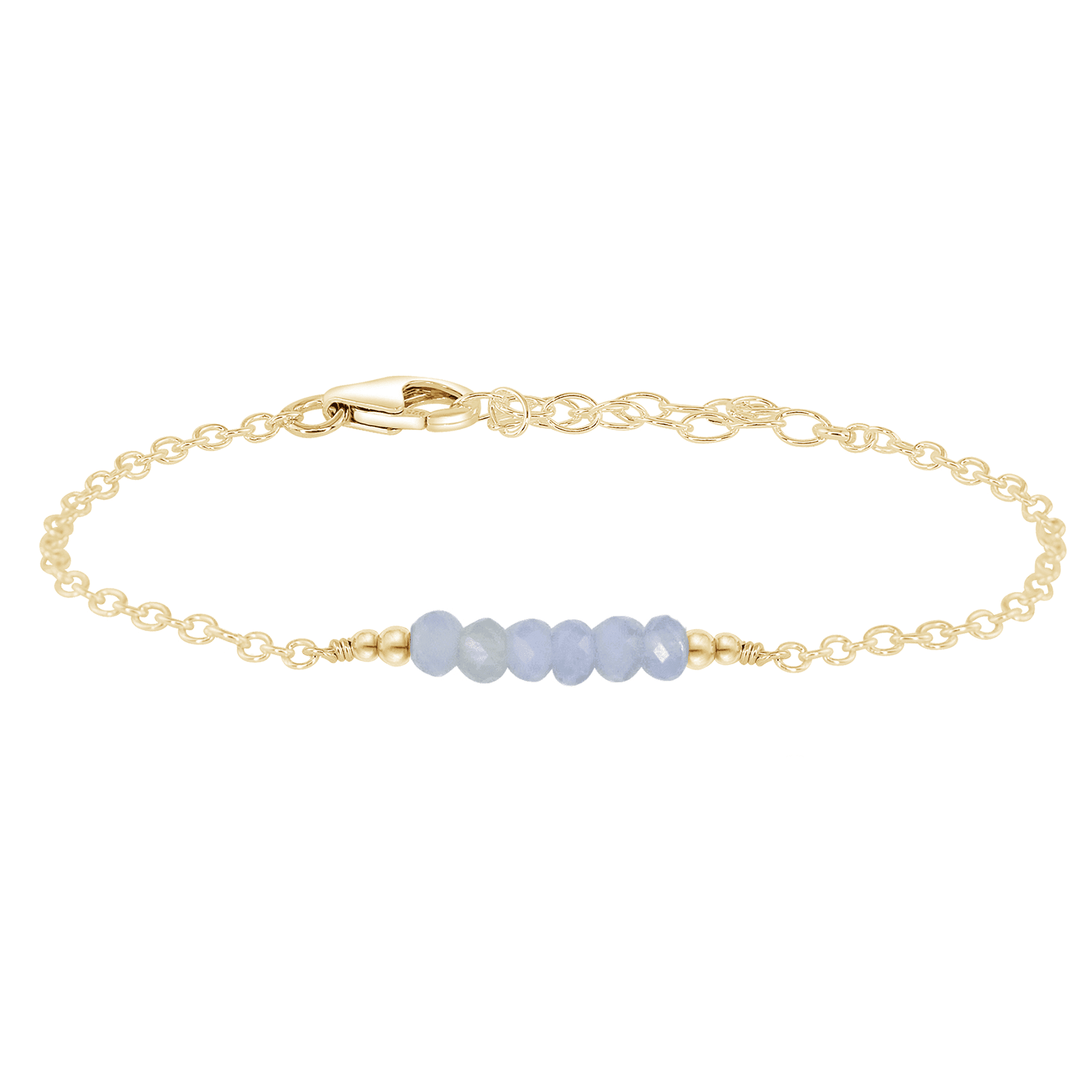 Sparkling Blue Lace Agate Gemstone Faceted Bead Bar Bracelet for Women - Handmade Adjustable Healing Crystal Jewelry for Meditation, Yoga & Spiritual Gifts
