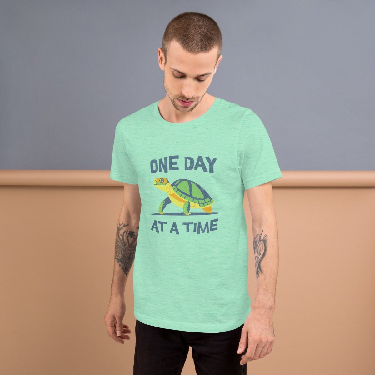 Steady Journey Turtle Tee - Inspirational Sobriety Shirt for Addiction Recovery | Motivational Gift for AA Meetings & Daily Encouragement